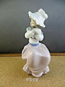 1049 Big Hug Nao Made in Spain Porcelain Figurine Peasant Girl With Puppy Dog