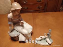 12 NAO Lladro Spring Reflections, lady with flower, #1392G, Spain, 2000