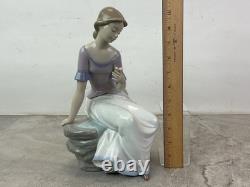 12 NAO-Lladro Spring Reflections, lady with flower, #1392G, Spain, 2000