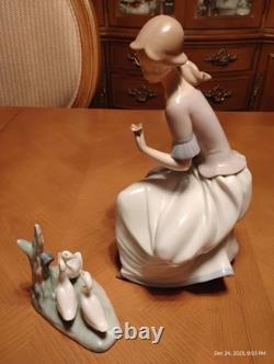 12 NAO Lladro Spring Reflections, lady with flower, #1392G, Spain, 2000
