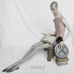 14x17 Vintage NAO Lladro Don Quixote Reading Figurine, Spain, c. 1990s