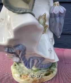 1977 NAO LLADRO DAISA LADY UMBRELLA HAT FALL FIGURE Disct'd Hand Made SPAIN MINT