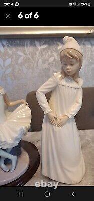 2 Figures Nao By Lladro Ballerina And Jester Harlequin Young Girl Torn Nightgown