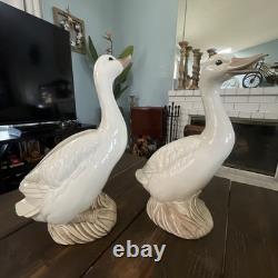 2 NAO Ducks Porcelain Figures LLADRO Style Spain Vintage Set 19 And 18