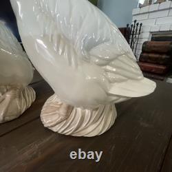 2 NAO Ducks Porcelain Figures LLADRO Style Spain Vintage Set 19 And 18