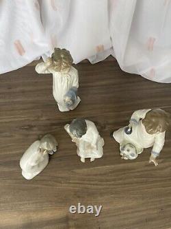 4 Porcelain Figures, NAO, Lladro, Nadal Goebel, Blue-White