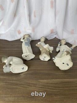 4 Porcelain Figures, NAO, Lladro, Nadal Goebel, Blue-White