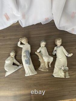 4 Porcelain Figures, NAO, Lladro, Nadal Goebel, Blue-White