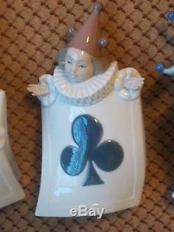 4x Nao Lladro Porcelain Playing Cards Figures Set. All in Perfect Condition