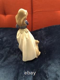7.5 Vintage NAO by Lladro Puppy Birthday, Girl with a cake and puppy Spain 1987