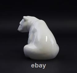 9998006-d Porcelain Polar Bear Bear Sitting Lladro Spain 9x8x10cm