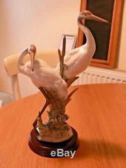 A Stunning Boxed Lladro 1611 Courting Cranes Figure On Stand
