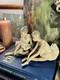 Antique Pair of Sitting Spanish Porcelain Ballet Dancers Figurines Nao By Lladro