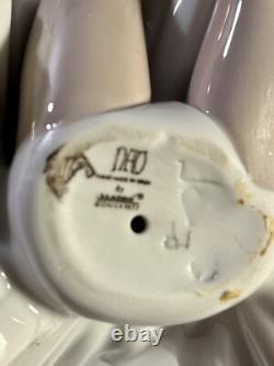 Antique Pair of Sitting Spanish Porcelain Ballet Dancers Figurines Nao By Lladro