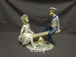 Attractive Large 9.5 Lladro Spain Figure 1255 Seesaw