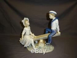 Attractive Large 9.5 Lladro Spain Figure 1255 Seesaw