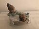 Attractive NAO/LLADRO China figure/ Girl & dog in a basket