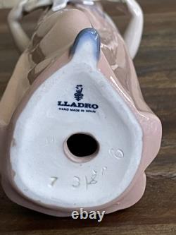 Bashful Girl with Straw Hat Lladro #5007 & NAO Lladro Girl with Puppy Basket Vintage