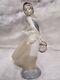 Beautiful Lladro NAO Graceful, Windswept Girl With Basket Scarce