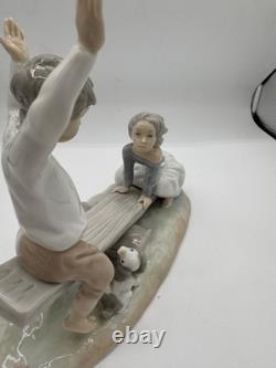 Beautiful Lladro Nao See Saw # 4867 Boy and Girl with Dog, pristine, early
