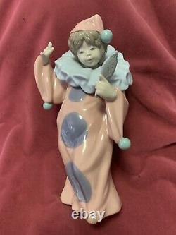 Beautiful Nao By Lladro Pierrot Girl Clown Holding Mirror Porcelain Figure 0738