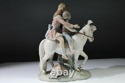 Beautiful Rare Lladro Porcelain Pony Ride Boy & Girl Riding Horse #1251 AB4