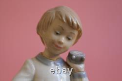 DECORATIVE FIGURINE Girl in Nightdress with Alarm Clock NAO LLADRO SPAIN
