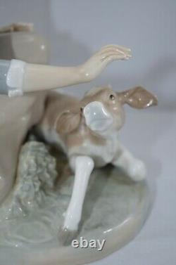 Delightful Lladro Figure Caressing A Little Calf Ref. No. 4827