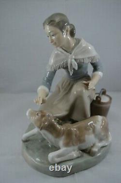 Delightful Lladro Figure Caressing A Little Calf Ref. No. 4827