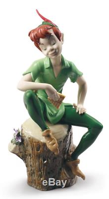 Disney Lladro Porcelain Peter Pan Figurine Ornament 25cm 01009328 Boxed New