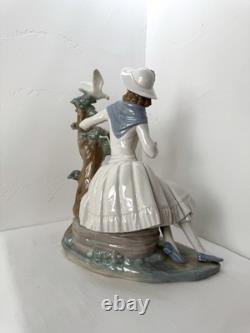 EXQUISITE NAO by Lladro Porcelain Figurine Girl with Dove & Tree Large 10