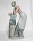 Early NAO-Lladro Woman withdove at Stone Fountain Figurine, #154, Spain, 1970th