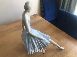 Exquisite Large Rare Retired Lladro Seated Ballerina