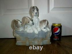 Exquisite Lladro Figure Pups In A Box 1121 1st Excellent Mega Rare
