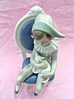 LARGE 1st QUALITY LLADRO BOY ON CHAIR 1229 YOUNG HARLEQUIN FIGURINE PERFECT