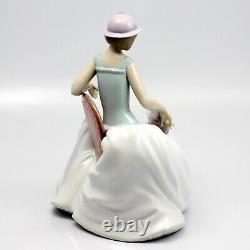 LARGE NAO BY LLADRO FIGURE LADY SITTING with UMBRELLA A RAINY AFTERNOON 10.25 T