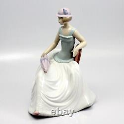 LARGE NAO BY LLADRO FIGURE LADY SITTING with UMBRELLA A RAINY AFTERNOON 10.25 T