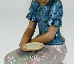 LLADRO 20cm gr. Figurine CERAMIC FIGURINE Ceramic NAO Girl with Dog Spain
