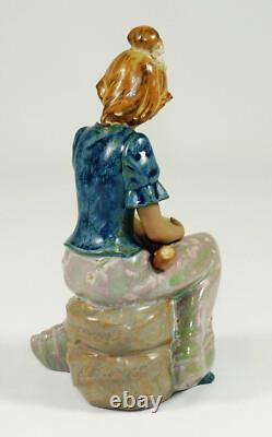 LLADRO 20cm gr. Figurine CERAMIC FIGURINE Ceramic NAO Girl with Dog Spain