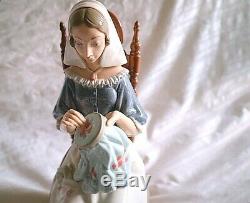 LLADRO LADY Sewing EMBROIDERER no 4865 beautiful piece 1994(382715719050)