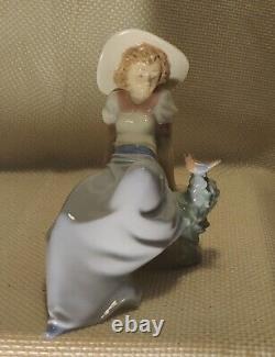 LLADRO NAO #565 Girl Sitting On Rock Listening To Bird'87 Handmade Spain Vintag