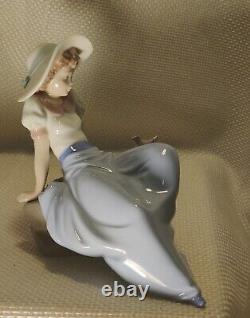 LLADRO NAO #565 Girl Sitting On Rock Listening To Bird'87 Handmade Spain Vintag