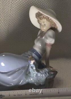 LLADRO NAO #565 Girl Sitting On Rock Listening To Bird'87 Handmade Spain Vintag