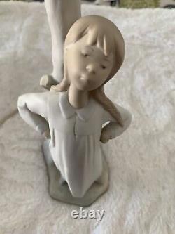 LLADRO NAO FIGURINE LAMP GIRL With HANDS ON HIPS SERIES 73G/M 1986 MATTE/BISQUE