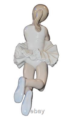 LLADRO NAO Pensive Ballet Ballerina Figure Laying on Stomach Ponytail Porcelain