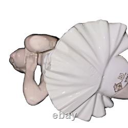 LLADRO NAO Pensive Ballet Ballerina Figure Laying on Stomach Ponytail Porcelain