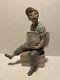 LLADRO NAO Porcelain Figure Boy Sitting Holding Newspaper/Diario Spain 9