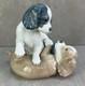 LLADRO / NAO TWERP & MIKIE TWO SPANIEL PUPPIES PLAYING #0386 Retired Spain VTG
