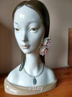 LLADRO Senorita Maja Head, tall porcelain, UK, rare excellent condition
