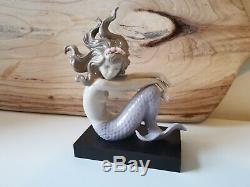 LLADRO mermaid figurine ILLUSION #1413 with clam and pearl, incl stand, no box